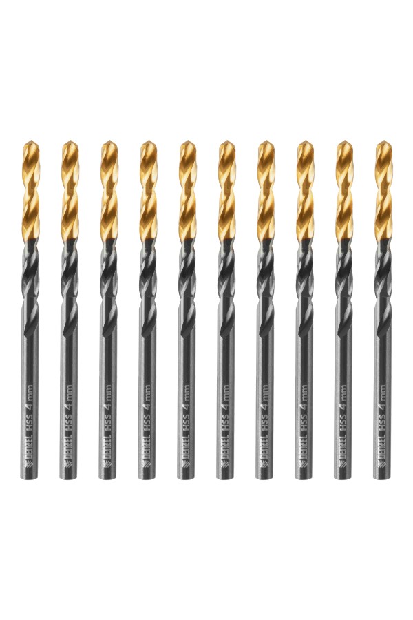 Сверло по металлу, 4 мм, HSS-Tin, Golden Tip, 10 шт. Denzel