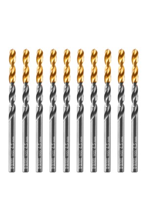 Сверло по металлу, 4,5 мм, HSS-Tin, Golden Tip, 10 шт. Denzel