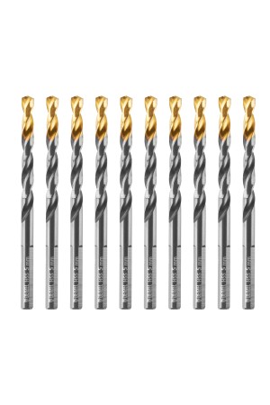 Сверло по металлу, 5 мм, HSS-Tin, Golden Tip, 10 шт. Denzel