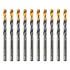 Сверло по металлу, 6 мм, HSS-Tin, Golden Tip, 10 шт. Denzel