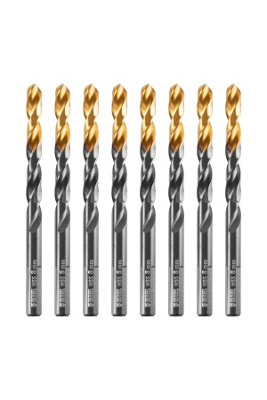 Сверло по металлу, 8 мм, HSS-Tin, Golden Tip, 8 шт. Denzel