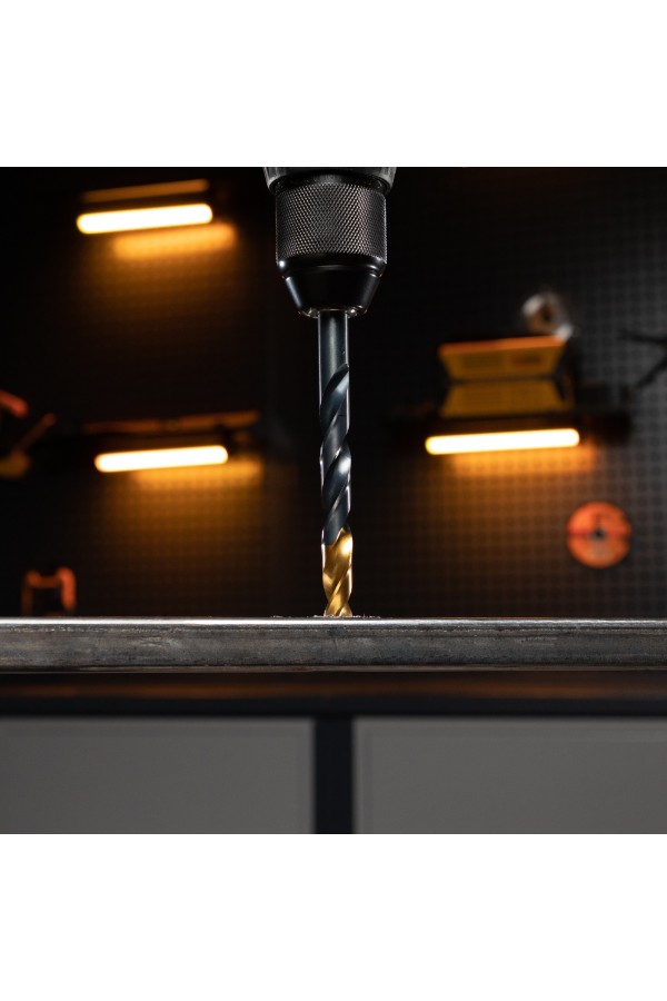 Сверло по металлу, 10 мм, HSS-Tin, Golden Tip, 8 шт. Denzel