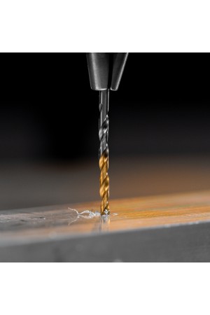 Сверло спиральное по металлу 2,5 x 57 мм, Р6М5, Golden Tip , 2шт. Denzel