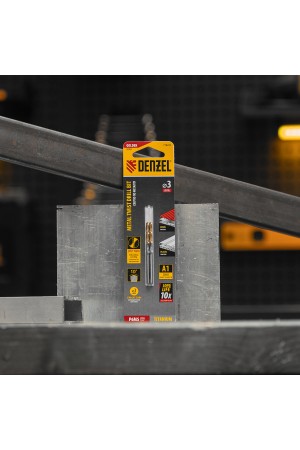 Сверло спиральное по металлу 3 x 60 мм, Р6М5, Golden Tip , 2шт. Denzel