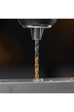 Сверло спиральное по металлу 3 x 60 мм, Р6М5, Golden Tip , 2шт. Denzel