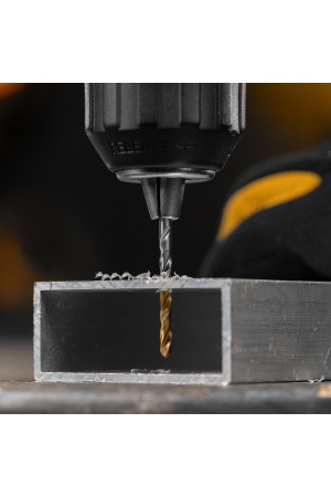 Сверло спиральное по металлу 3 x 60 мм, Р6М5, Golden Tip , 2шт. Denzel