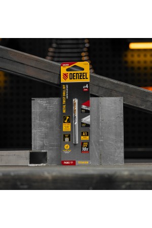 Сверло спиральное по металлу 4 x 75 мм, Р6М5, Golden Tip  Denzel