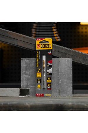 Сверло спиральное по металлу 5 x 86 мм, Р6М5, Golden Tip  Denzel