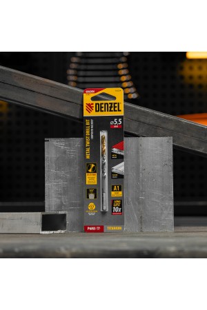 Сверло спиральное по металлу 5,5 x 93 мм, Р6М5, Golden Tip  Denzel