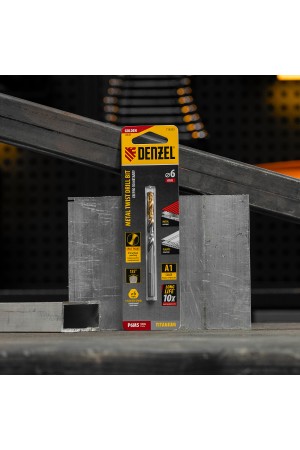 Сверло спиральное по металлу 6 x 93 мм, Р6М5, Golden Tip  Denzel