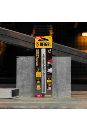 Сверло спиральное по металлу 7,0 x 109 мм, Р6М5, Golden Tip  Denzel