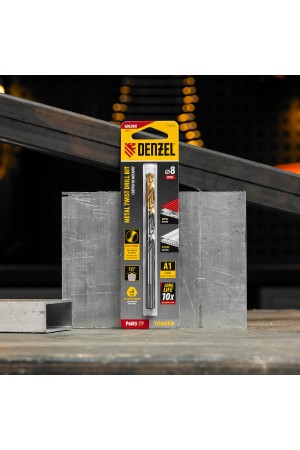 Сверло спиральное по металлу 8 x 117 мм, Р6М5, Golden Tip  Denzel