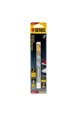 Сверло спиральное по металлу 9 x 125 мм, Р6М5, Golden Tip  Denzel