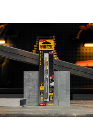 Сверло спиральное по металлу 11 x 142 мм, Р6М5, Golden Tip  Denzel