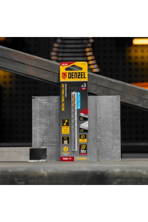 Сверло спиральное по металлу 3 х 100 мм, Р6М5, Golden Tip, удлиненное, 2шт. Denzel