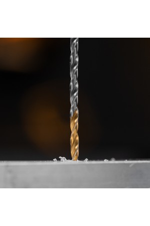 Сверло спиральное по металлу 3,5 х 112 мм, Р6М5, Golden Tip, удлиненное, 2шт. Denzel