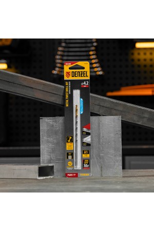 Сверло спиральное по металлу 4,2 х 119 мм, Р6М5, Golden Tip, удлиненное Denzel