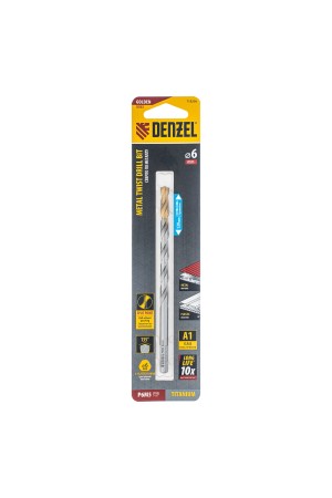 Сверло спиральное по металлу 6 х 139 мм, Р6М5, Golden Tip, удлиненное Denzel