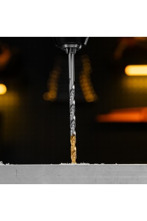 Сверло спиральное по металлу 6 х 139 мм, Р6М5, Golden Tip, удлиненное Denzel