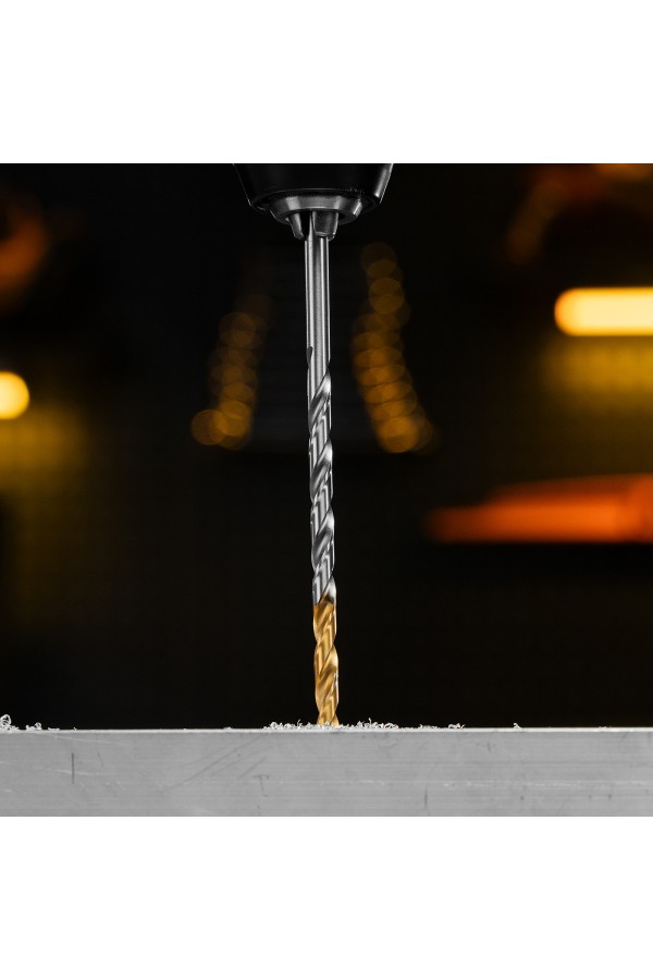 Сверло спиральное по металлу 6 х 139 мм, Р6М5, Golden Tip, удлиненное Denzel