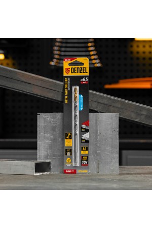 Сверло спиральное по металлу 6,5 х 148 мм, Р6М5, Golden Tip, удлиненное Denzel