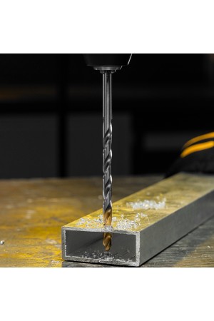 Сверло спиральное по металлу 7,0 х 156 мм, Р6М5, Golden Tip, удлиненное Denzel