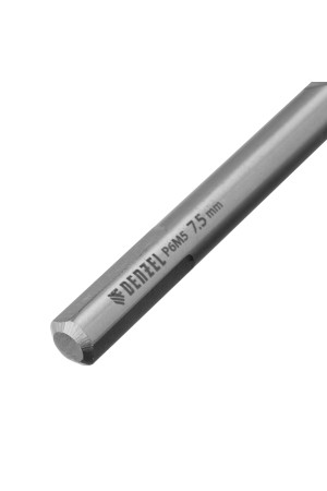 Сверло спиральное по металлу 7,5 х 156 мм, Р6М5, Golden Tip, удлиненное Denzel