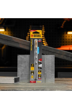 Сверло спиральное по металлу 8,5 х 165 мм, Р6М5, Golden Tip, удлиненное Denzel