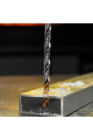 Сверло спиральное по металлу 8,5 х 165 мм, Р6М5, Golden Tip, удлиненное Denzel