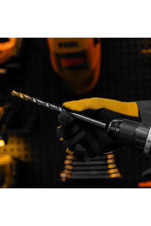 Сверло спиральное по металлу 10 х 184 мм, Р6М5, Golden Tip, удлиненное Denzel