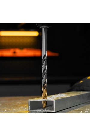 Сверло спиральное по металлу 11 х 195 мм, Р6М5, Golden Tip, удлиненное Denzel