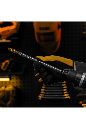 Сверло спиральное по металлу 12 x 205 мм, Р6М5, Golden Tip, удлиненное Denzel