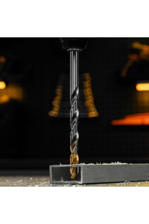 Сверло спиральное по металлу 12 x 205 мм, Р6М5, Golden Tip, удлиненное Denzel