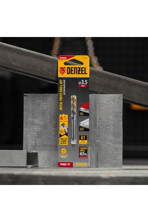 Сверло спиральное по металлу 3,5 x 70мм, Р6М5, Golden Tip, многогранная заточка, 2шт. Denzel