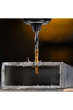 Сверло спиральное по металлу 4 x 75мм, Р6М5, Golden Tip, многогранная заточка Denzel