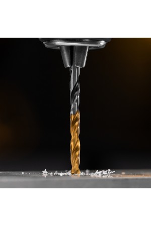 Сверло спиральное по металлу 4 x 75мм, Р6М5, Golden Tip, многогранная заточка Denzel