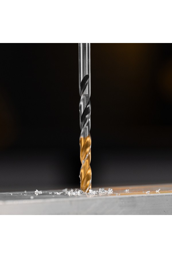 Сверло спиральное по металлу 5 x 86мм, Р6М5, Golden Tip, многогранная заточка Denzel