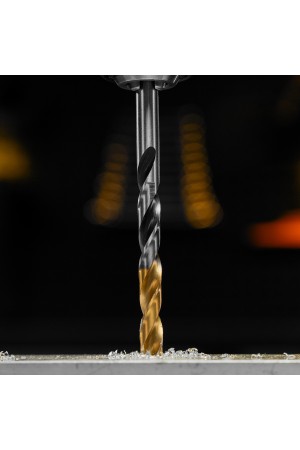 Сверло спиральное по металлу 7,0 x 109мм, Р6М5, Golden Tip, многогранная заточка Denzel