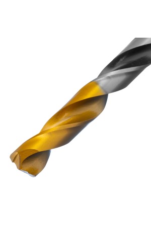 Сверло спиральное по металлу 8 x 117мм, Р6М5, Golden Tip, многогранная заточка Denzel