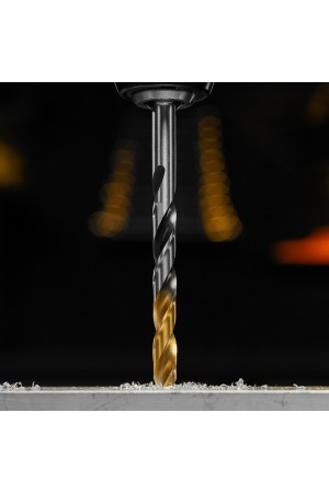 Сверло спиральное по металлу 8,5 x 117мм, Р6М5, Golden Tip, многогранная заточка Denzel