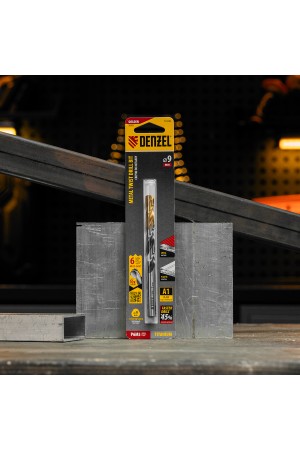 Сверло спиральное по металлу 9 x 125мм, Р6М5, Golden Tip, многогранная заточка Denzel