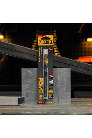 Сверло спиральное по металлу 11 x 142мм, Р6М5, Golden Tip, многогранная заточка Denzel