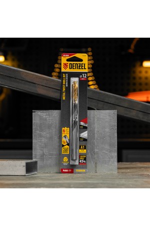 Сверло спиральное по металлу 12 x 151мм, Р6М5, Golden Tip, многогранная заточка Denzel