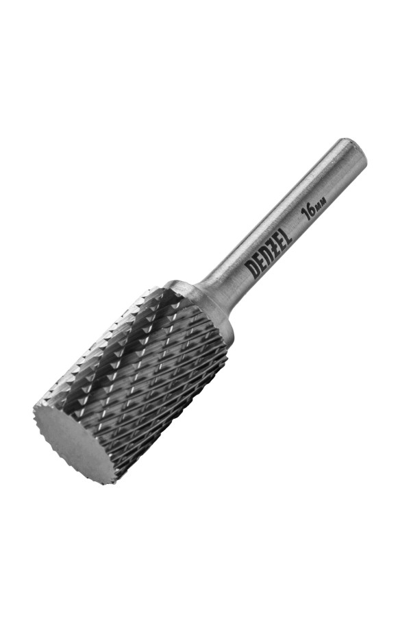 Борфреза по металлу твердосплавная, цилиндрическая, тип-А, 16 мм Denzel