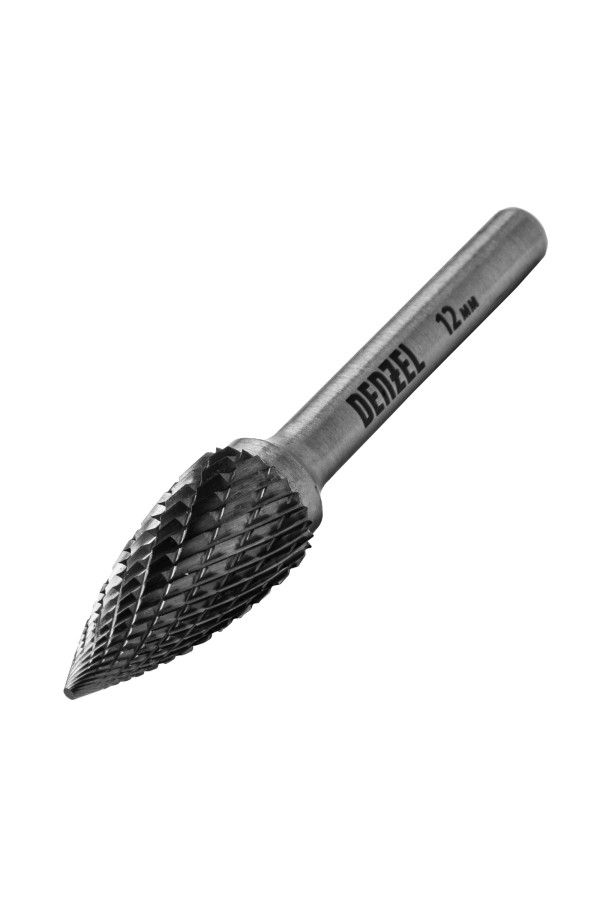 Борфреза по металлу твердосплавная, параболическая заостренная, тип-G, 12 мм Denzel
