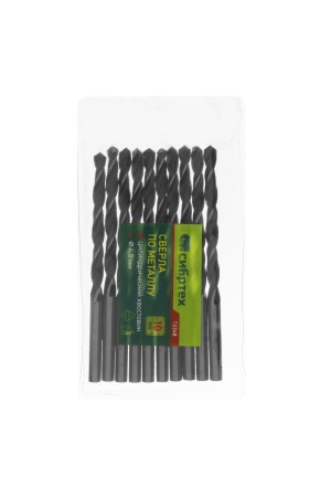 Сверло по металлу, 4.8 мм, быстрорежущая сталь, 10 шт, цилиндрический хвостовик Сибртех