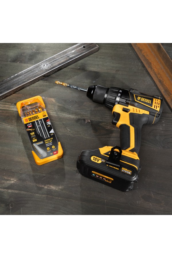 Набор сверл по металлу, 2-3-4-5-6-8 мм, HSS-Tin, Golden Tip, 6 шт Denzel