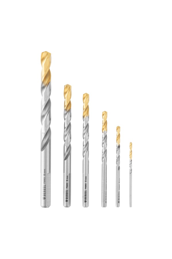 Набор сверл по металлу, 2-8мм, Р6М5-TiN, Golden Tip, 6 шт Denzel