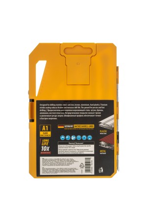 Набор сверл по металлу, 1-10 мм, Р6М5-TiN, Golden Tip, 10 шт Denzel