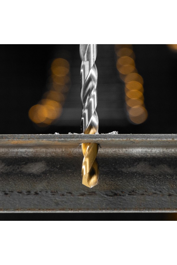 Набор сверл по металлу, 1-10 мм, Р6М5-TiN, Golden Tip, 10 шт Denzel